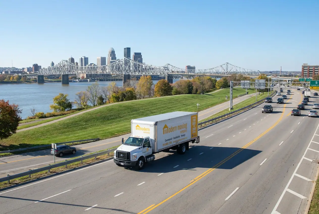 Modern Moving Company truck for long distance moving